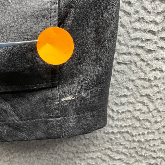 Vintage Phase Two Genuine Leather Jacket Men's Medium Black Coat 90s Moto Biker - Picture 5 of 12